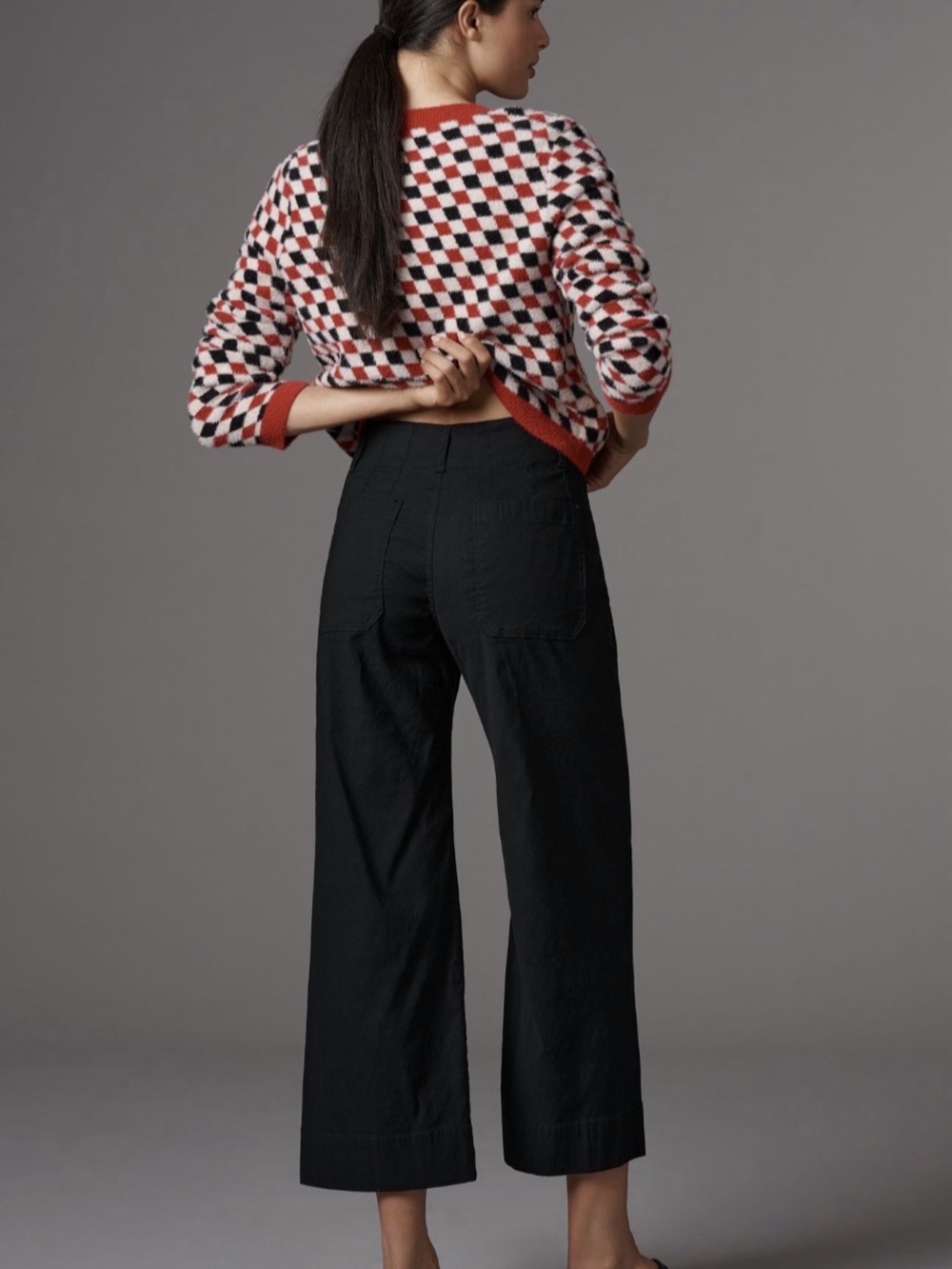 MAEVE • NWT the Colette high rise wide leg crop pants Size 32 magic fabric - Picture 4 of 12